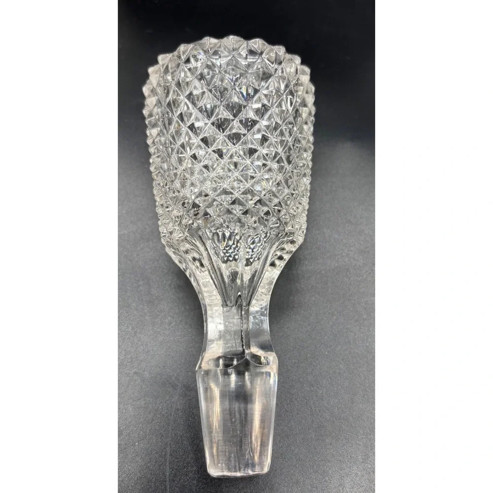 Vintage Cut Glass Decanter Stopper Diamond Point Pattern Replacement 5 Inch